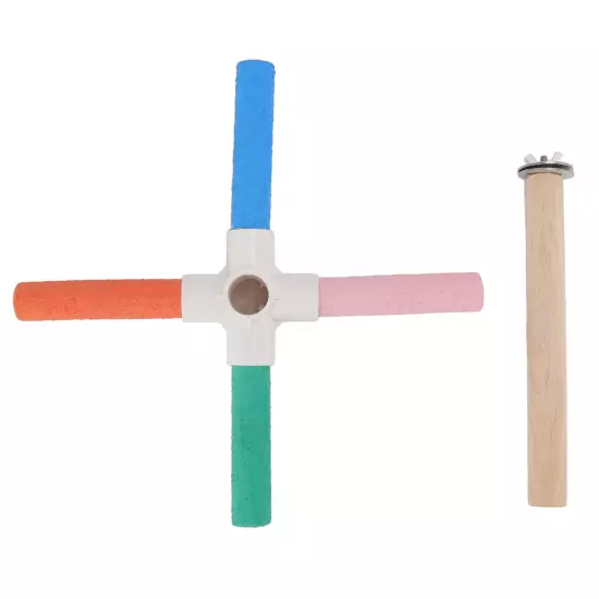  Cross Stand Stick Colorful Safe Healthy Matte Bird Cage Perch Stick W AD5