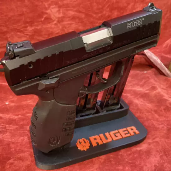 Custom Gun Display Stand Rack Pedestal for Ruger SR22 FREE Magazine Speed Loader