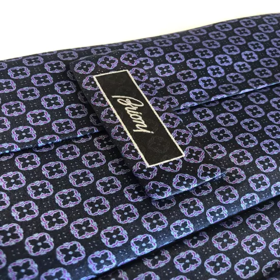 Brioni Blue Purple 100% Silk Tie Made In Italy