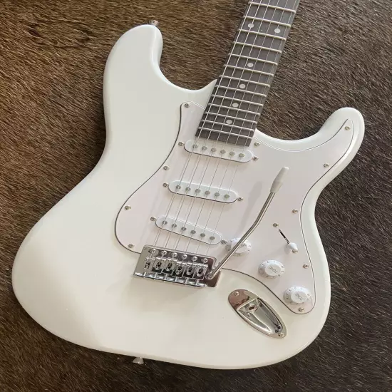 olympic White Stratocaster electric guitar. Unbranded