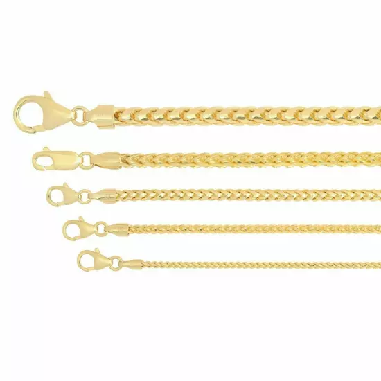 Solid 14k Yellow Gold 1.2mm-3.25mm Franco Chain Necklace Pendant Sz 16"-30"