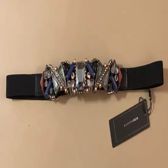 BCBG MAXAZRIA MULTI GEM STONE ELASTIC WAIST BELT