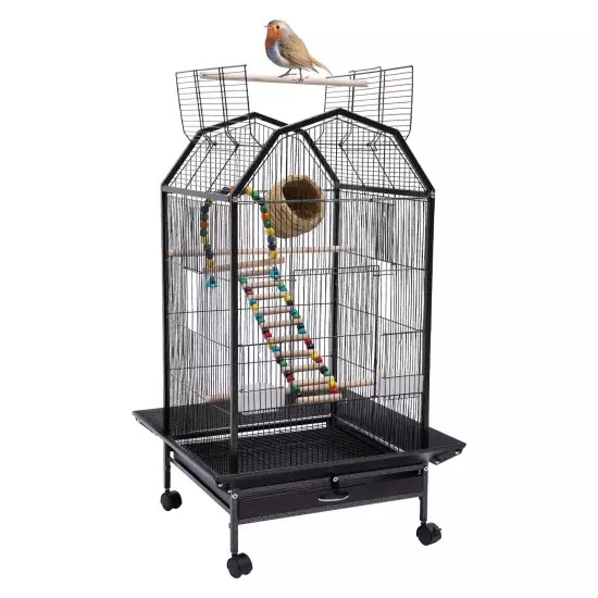 Bird Cage Large Pet cage Wheels Parrot Parakeet Canary Finch Conure with Stand