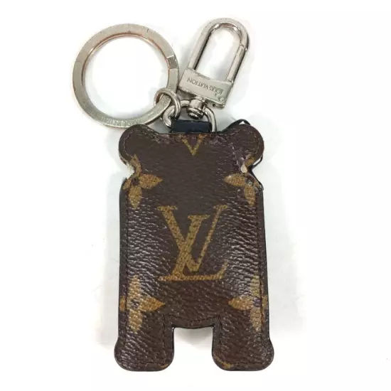 LOUIS VUITTON Authentic MP1996 Porto Cle Animal Bag Charm Monogram Keyring Brown