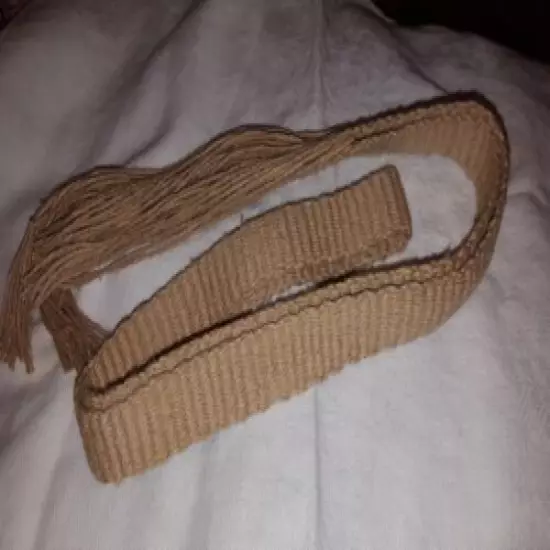 ItemE10275: Powder Horn Strap belt natural cotton, hemp, linen 41.5" x 7/8" 