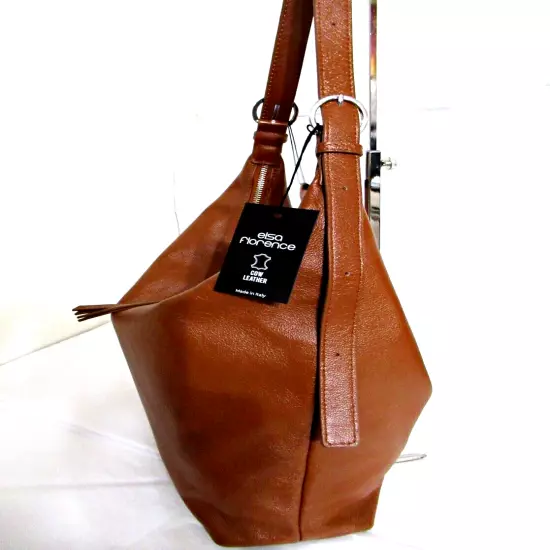 ITALIAN PREMIUM SMOOTH LEATHER EXTRA-LARGE SHOULDER BAG HOBO - MADE IN ITALY