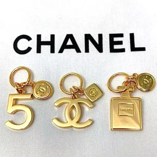 CHANEL Holiday Christmas Limited Edition 2023 Novelty Gold Charm Set of 3 Gift