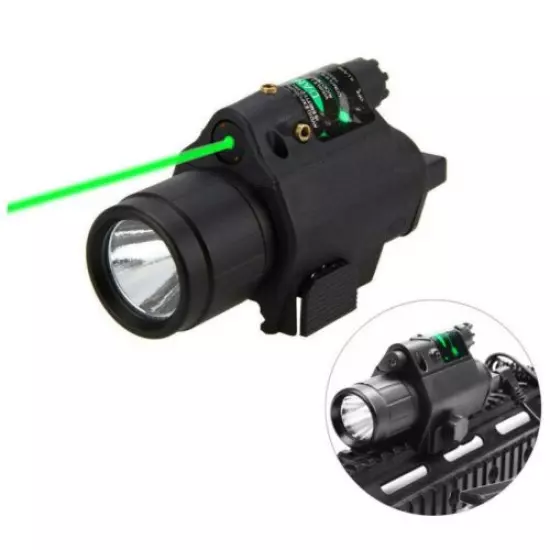 Tactical Combo Green Laser Led Flashlight Sight For 20mm Picatinny Rail Pistol