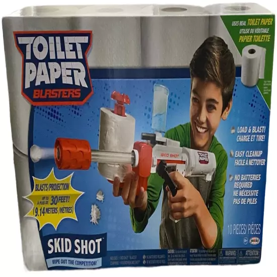 Toilet Paper Blaster Fires Shots up to 30-ft Skid Shot Jakks Toy Nerf