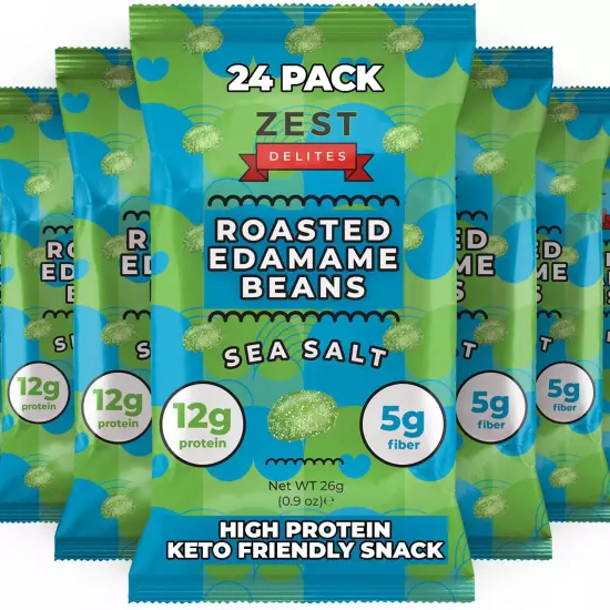 Edamame Beans Snack by , High Protein Snacks, Sea Salt, Healthy Snacks for Adult