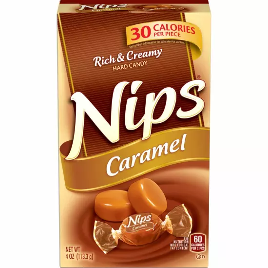 Brachs Caramel Nips Candies, Individually Wrapped, 3.25 Ounce, Pack of 12