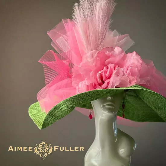 Aimee Fuller Black White Kentucky Derby Hat Big Del Mar Races Royal Ascot Hat