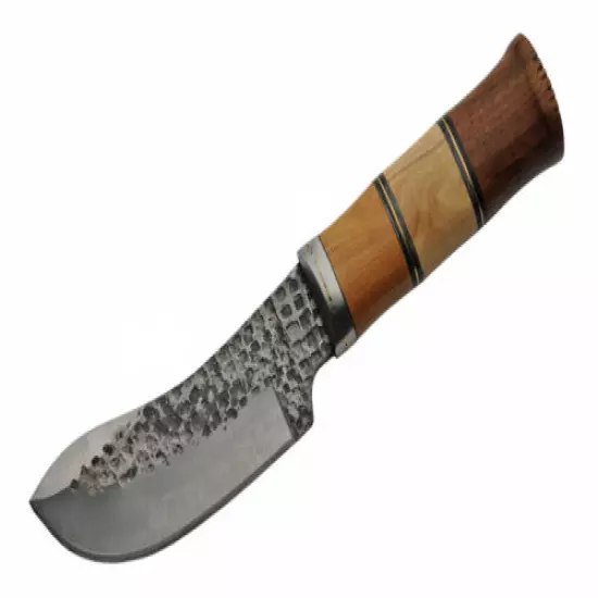 Hunting Knife | Carbon Steel Blade Wood Handle Skinner 10" Overall + Sheath