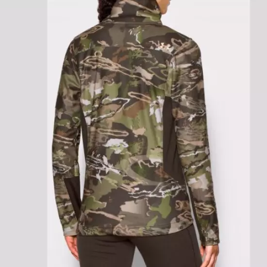 Under Armour Woman Early Season 1/2 Zip Long Sleeve Top Forest Camo XXL NWT $110