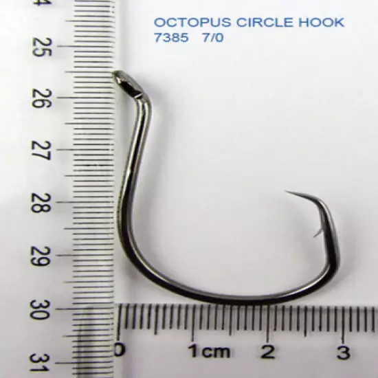 7/0 Quality Chemically Sharpened Offset Octopus Circle Fishing Hooks 500 Pack`