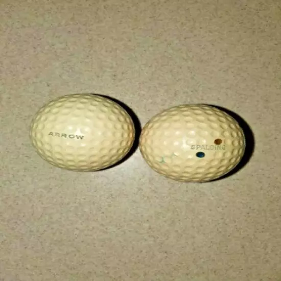 TWO VERY NICE LATE 1930'S VINTAGE GOLF BALLS--SPALDING & US TIRE & RUBBER CO ?