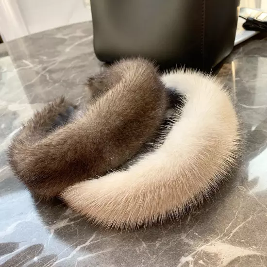 New Arrival Women winter 100% Real Mink Fur Headbands Real Fur Hair Band Lady