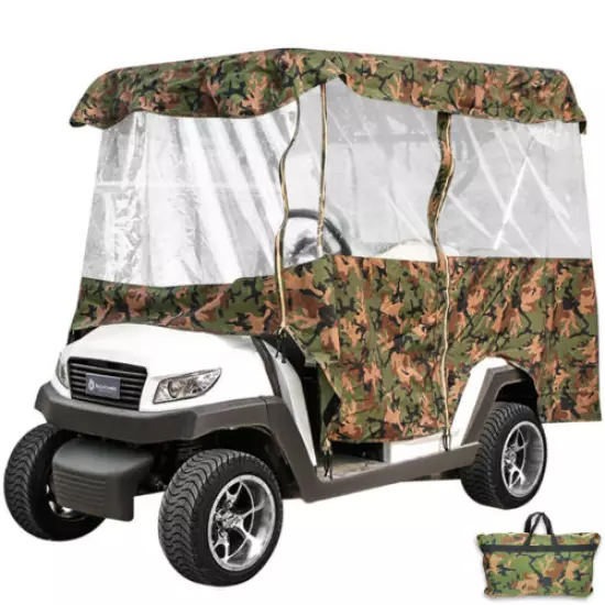 4 Passenger Golf Cart Cover Driving Enclosure Waterproof Person Roll-up Door