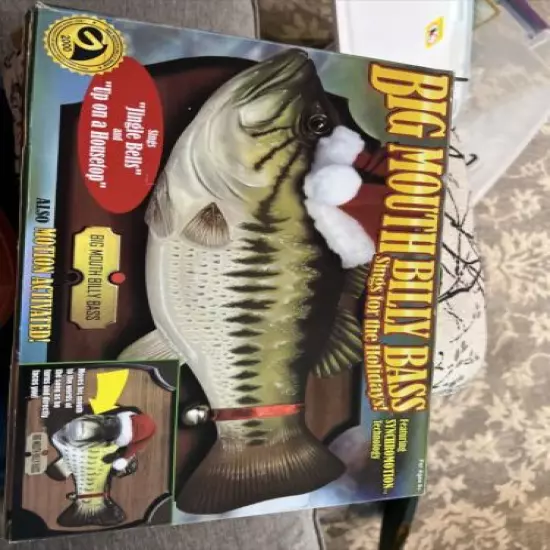 Vintage 1999 Big Mouth Billy Bass Holidays Christmas Jingle Bells Up on Housetop