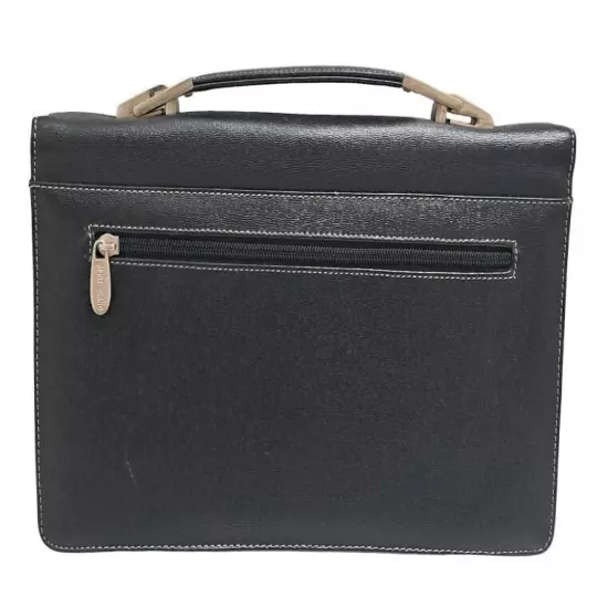 Montblanc's Clutch Bag Briefcase Leather Black wide 30cm w/key Used