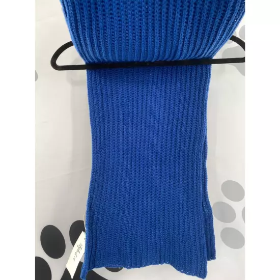 Style & Co NWT Solid Ribbed Muffler Extra Long Recycled Wrap Scarf Blue OS New