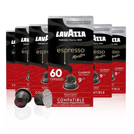 Lavazza Espresso Classico Medium Roast 100% Arabica Aluminum Capsules... 