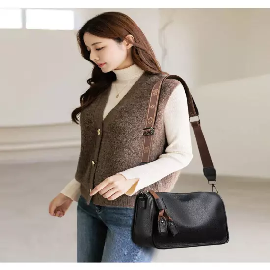 Genuine Leather Women Tote Bag Cowhide Ladies Shoulder Crossbody Bags Female 