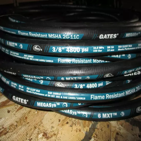 GATES HYDRAULIC HOSE 6MXT 3/8" 100' FEET TWO WIRE HOSE SAE 100R16 4800 PSI