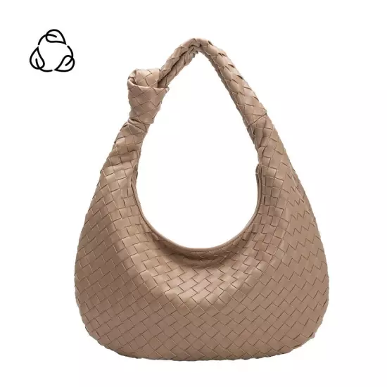 Melie Bianco Katherine Brigitte Satchel Oversized Edition Woven Knot Bag ANTHRO!