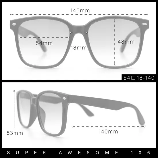 Retro Hipster Photochromic Lens Oversize Horn Rim Plastic Sunglasses