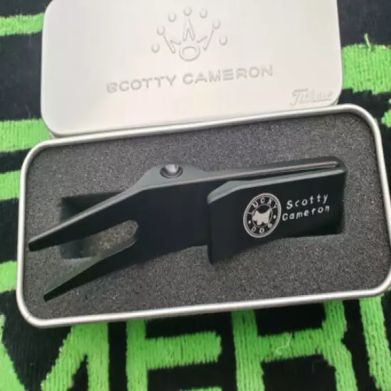 Scotty Cameron 2008 Lucky Dog Black Clip Pivot/Divot Tool IN TIN NEW ⛳⛳⛳