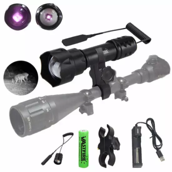 IR 850/940nm LED Flashlight Infrared Illuminator Night Vision ZOOM Hunting Torch