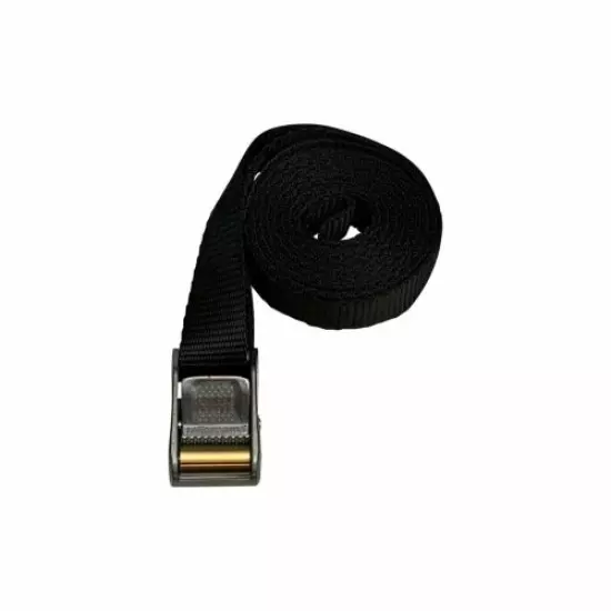 Roller Cam Buckle with 9 Foot Black Polyester Strap