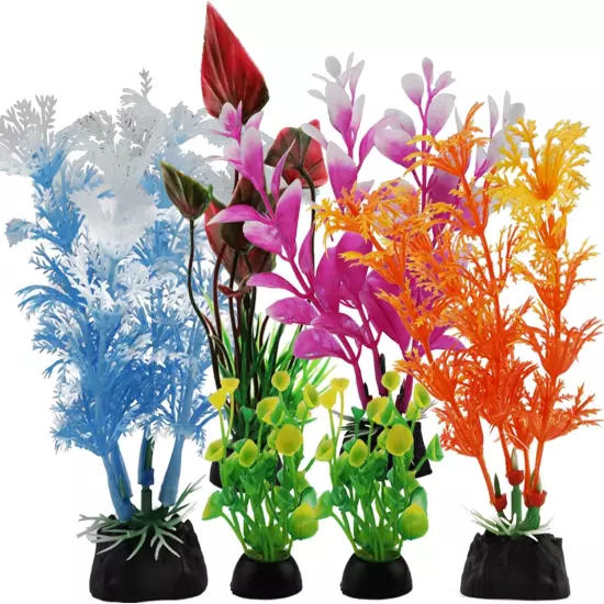 Aquarium Decorations Plants, 6Pcs Aquarium Decor Plants, Colorful Fish Tank Acce