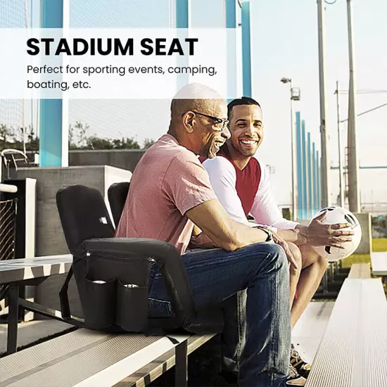 4 Pack Back Support Stadium Seat 24.5'' Wide Portable Reclining Bleacher Chair