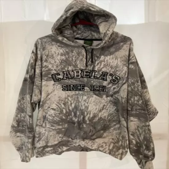 CABELAS Camouflage Hunting Hoodie White Camo Seclusion 3D Open Country Large