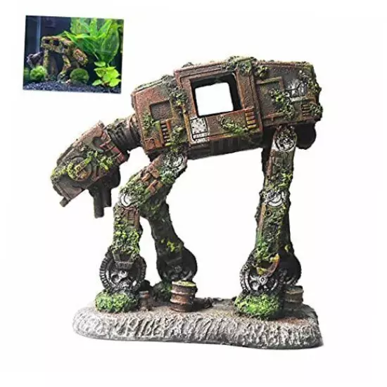  Aquarium Decorations Castle and Robot Dog Fish Tank Decor for style 1 - Small