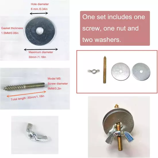 6 Set Nuts and Screws to Make Bird Perches Nut Screw Mount Kits for Building Woo