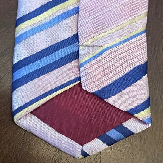 Joe Smith New York Pink Blue 100% Silk Men’s Neck Tie