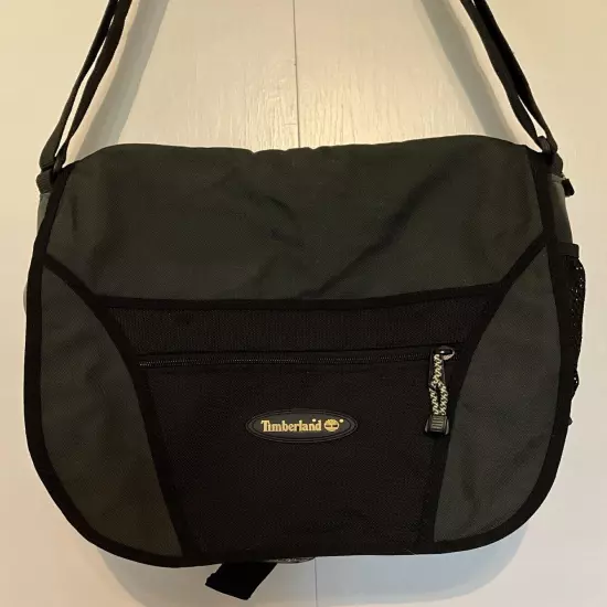 Timberland Messenger/Padded Laptop Rugged Bag Black & Gray 14”x16” EUC