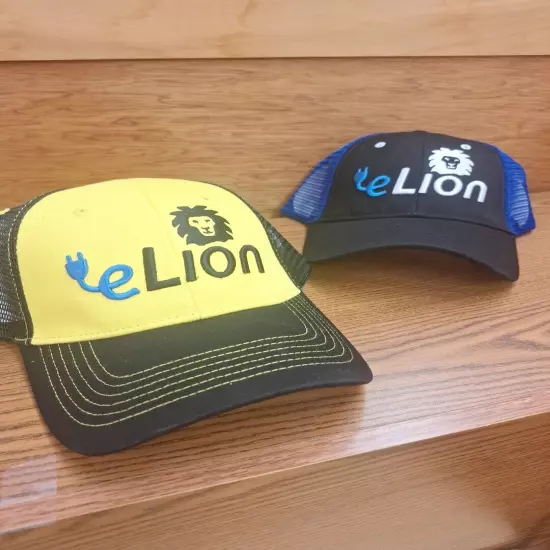 Lion Electric CO. Caps Trucker Hats Mesh Back Snap Back NEW RARE ATTN SCHOOL BUS