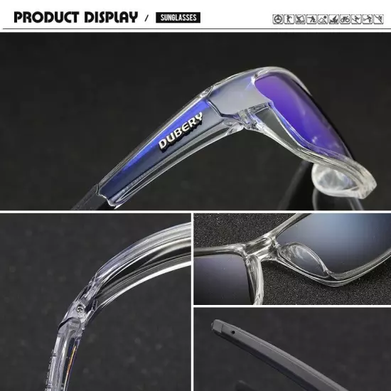 DUBERY Polarized Sports Sunglasses for Men Women Cycling Fishing Driving Glasses