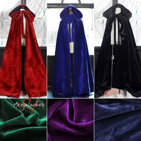 1/6 1/4 1/3 Uncle Outfit BJD Clothes Retro Velvet Hooded Long Cloak Cape 6Colors