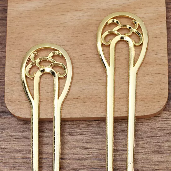 6 Pcs Hair Forks Metal Double Prong Hair Stick U Shaped Chopstick Chignon Pin