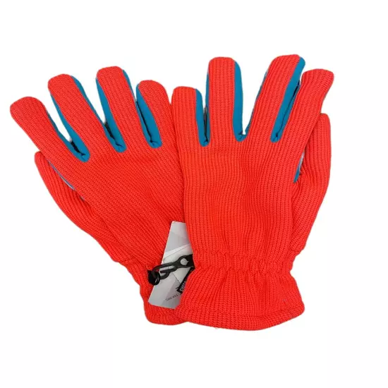 NWT Swiss Tech Heavy Knit Fleece Gloves 3M Thinsulate Orange & Blue SL1012D L/XL