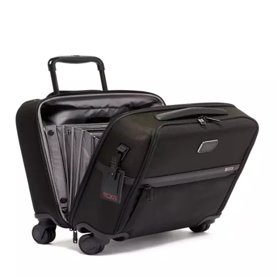 TUMI Alpha 3 Compact 4 Wheeled Brief - BLACK - 117157-1041