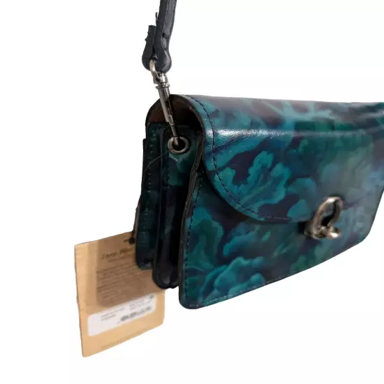 Patricia Nash Bella Leather Crossbody Bag Purse-Deep Blue Sea-NWT-$159.95