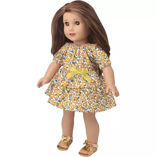 Summer Yellow Print Skirt made for 18'' American girl doll clothes