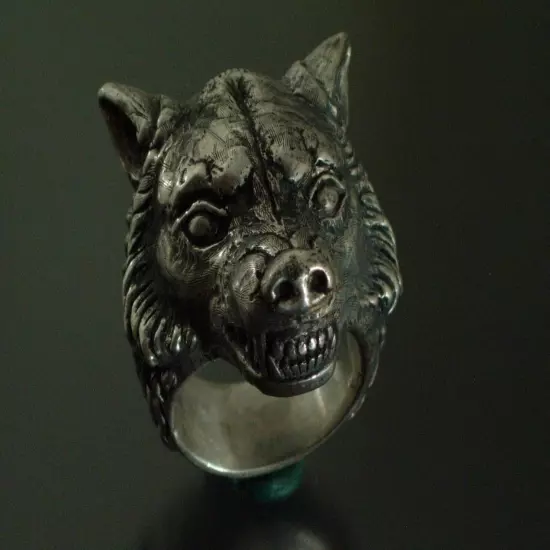 GIANT WOLF RING DIRE WOLF RING 925 70+ GRAMS