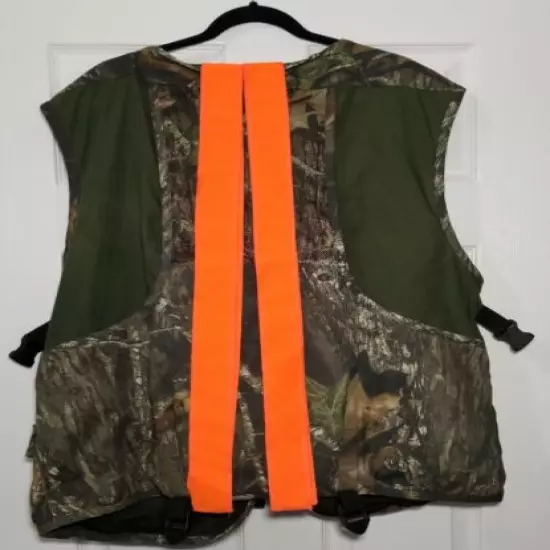 Men's Mossy Oak Strut Zone Hunting Back Pad Caution Flag Vest XL